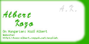 albert kozo business card