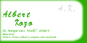 albert kozo business card